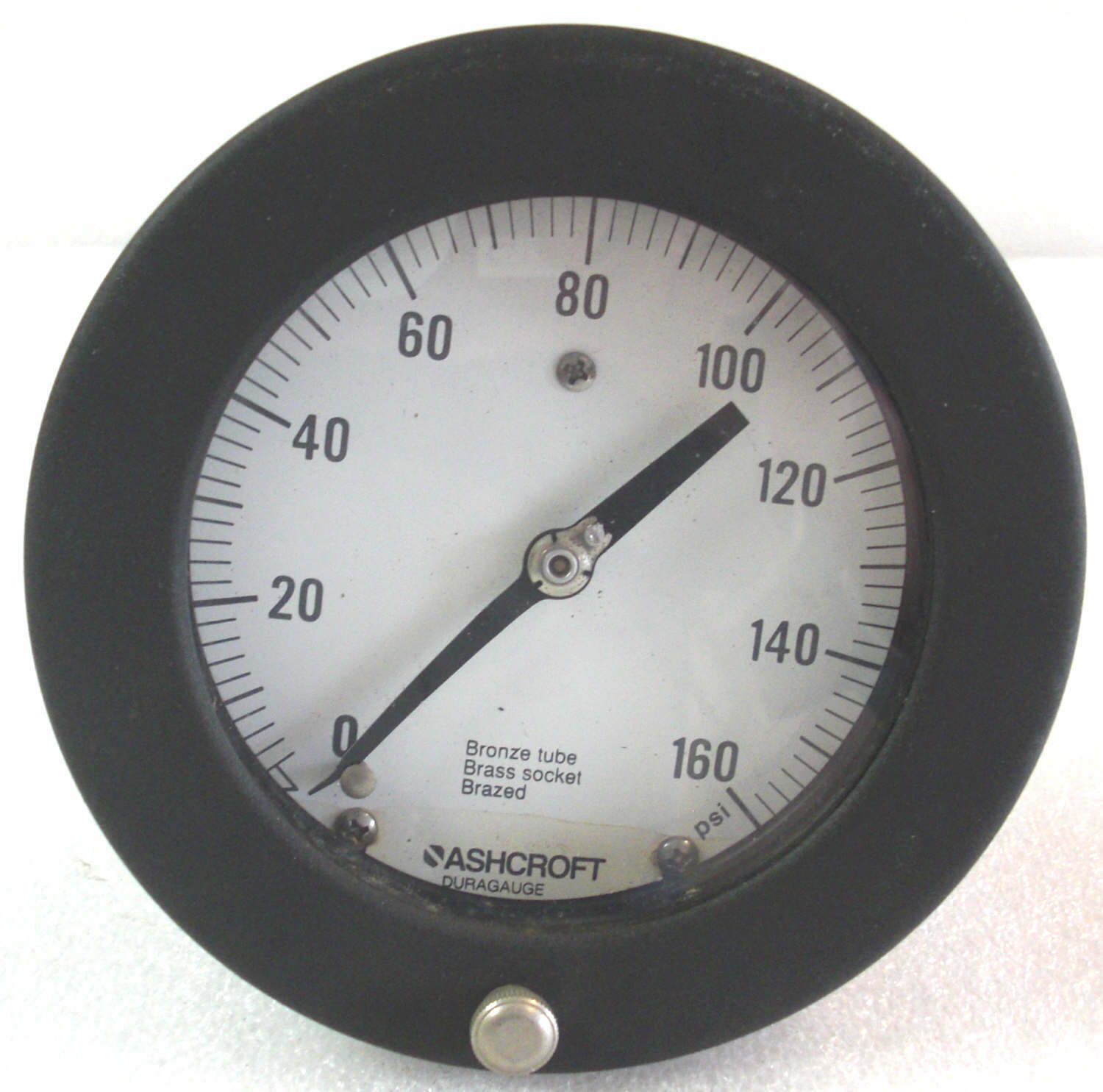 Ashcroft Duragauge 0160 psi 1/2" Pipe.connect Bronze Tube Brass Socket