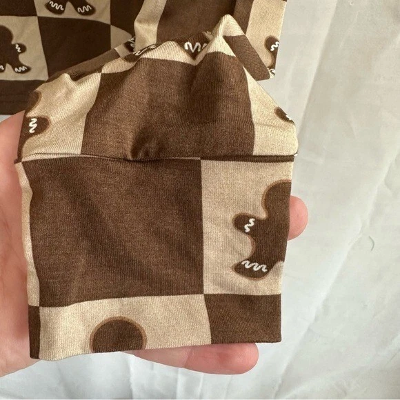 Juego de pijama de bambú Forever French Baby para mujer pan de jengibre tablero de ajedrez de 2 piezas M Foto 4 de 4
