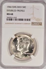 1966 SMS Kennedy Half Dollar NGC MS 68 SP68 DOUBLED PROFILE Variety Coin 50C