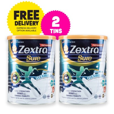 2 X Zextra Sure Milk Powder 400g Knee Back Pain Strengthen Bones 100% Original