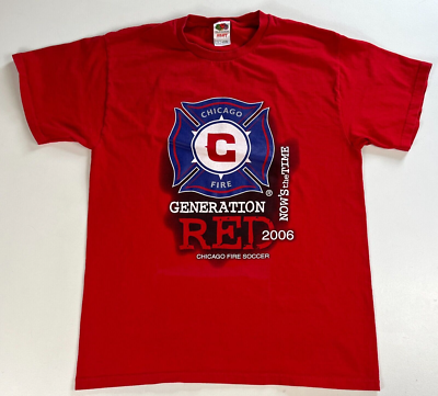  Chicago Fire FCサッカーシャツ 2006 MSL Vintage 2006 Chicago Fire Soccer Club Generation Red T-Shirt MLS