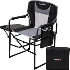 SUNNYFEEL Camping Directors Chair, Heavy Duty,Oversized Portable Folding Chair w