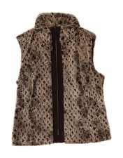Gelco Damen Kunstfell Weste UK 14 Large braun Animal Print Polyester CT72