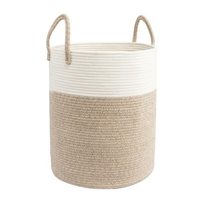 JUNBOLE Woven Cotton Rope Laundry basket-15 X20  Laundry Hamper-Rope Storage Bas