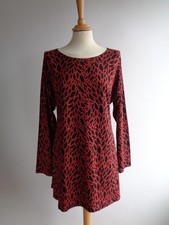 MASAI Brown Black Jersey Tunic Length Mini Dress Size 14 approx
