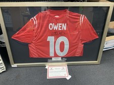 Owen Sign England Euro Football Shirt Framed With Certificate