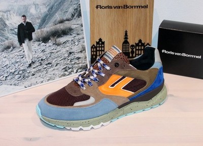 FLORIS VAN BOMMEL Schnürer Leder-Sneaker Halbschuh DE TREENER Orange - Neu&OVP !