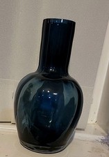 Dartington Glass. Ink Blue Vase. Very Good Condition 140mm Height