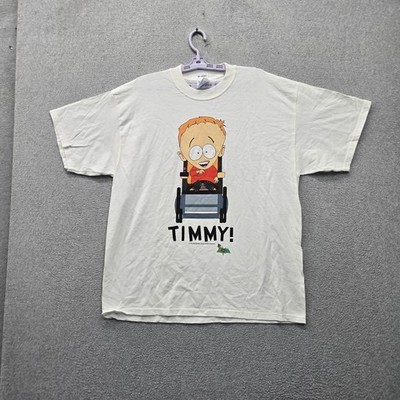 VINTAGE Timmy! 2000 Men Shirt XL White Y2K Comedy Central South Park Graphic