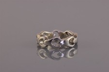 Sterling Silver 6mm Tapered Circle Linked Solid Band Ring 925 Sz: 8