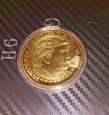 DONALD TRUMP US PRESIDENT BITCOIN BTC GOLD PLATED COIN CRYPTO CURRENCY SOLD OUT!