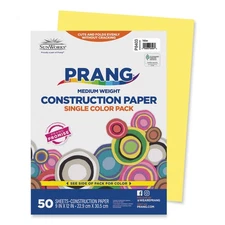 SunWorks® Construction Paper, 58 lbs., 9 x 12, Yellow, 50 Sheets/Pack