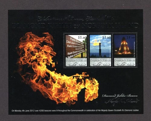 M29696 Kiribati  2012 Diamond Jubilee on Norfolk Is m/s UMM Sg 1143 Cat £11