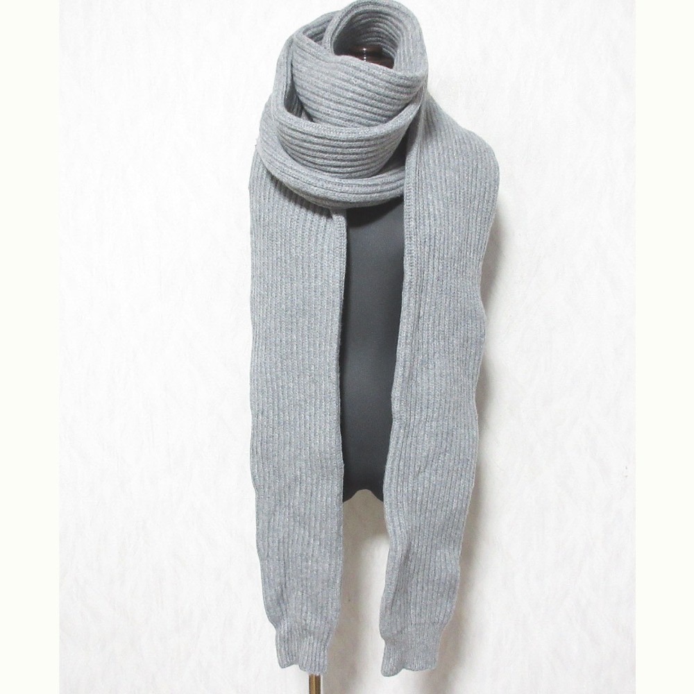 Acne Studios Sleeve Design Wool Knit Scarf One Size, Gray Women USED