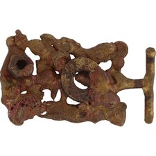 Brass Mcm Brutalist Hippie Hippy Studio Handmade Art 1970s Vintage Belt Buckle