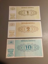 3 Banknoten Slovenien Slowenija