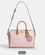 Coach LARGE Powder Pink Rowan Satchel Bag With Charms