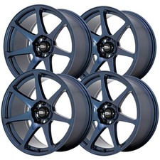 Set Of 4 Motegi Mr154 Battle 17x8 5x4.5 30mm Blue Wheels Rims 17 Inch