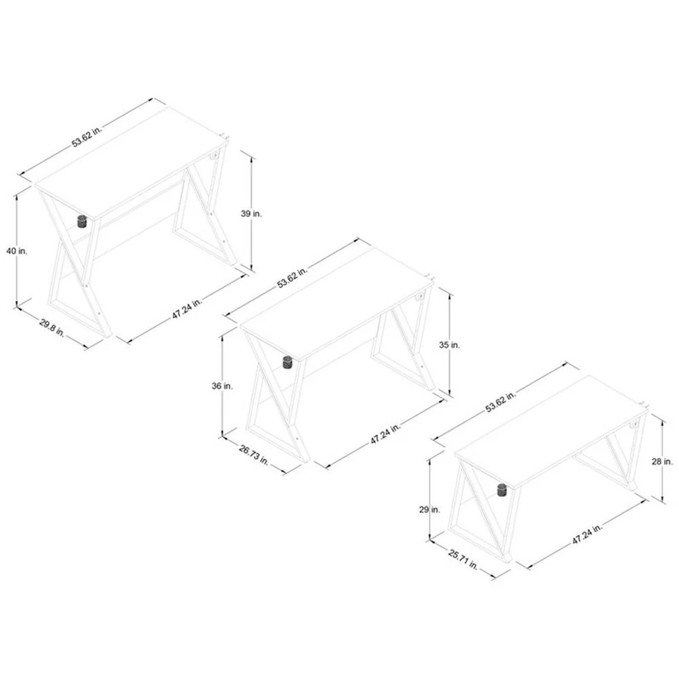 NTense Genesis可调节游戏桌白色 — 第 3/4 张图片