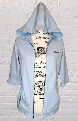 Helly Hanson Ekolab SM Blue Organic Cotton Half Sleeve Jacket Ruffle Hooded
