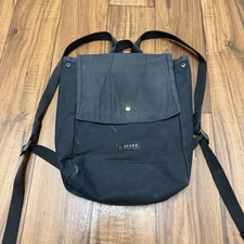 J.Stark Sentinel Backpack Waxed Canvas Flap Bag Black Made in USA