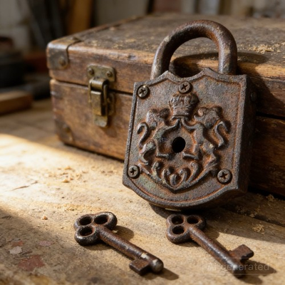 #ad Large Vintage Style Lock amp; Key Set Prop...FREE SHIPPING ...Please Read Details $29.95