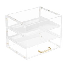 Bakery Display Case, 3-Tier Commercial Countertop Pastry Display Case, Clear