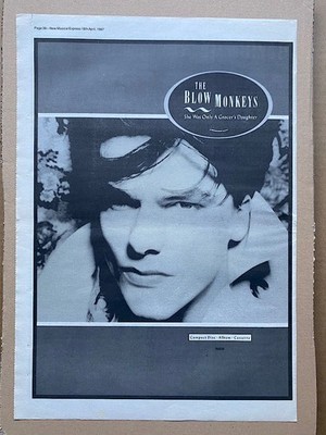 BLOW MONKEYS SHE WAS ONLY A GROCER'S DAUGHTER POSTER SIZED original music press 