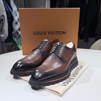Louis Vuitton Derby Clipper Calf Cognac Brown Loafer 8.5 154438563