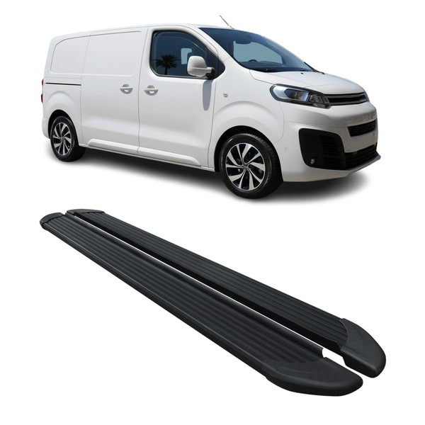 Seitenschweller Trittbretter FüR Citroen Jumpy 2016-2026 L1 Kurzer Alu Schwarz-image