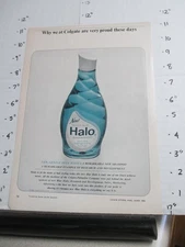 magazine ad 1960s HALO shampoo bottle Colgate Palmolive gentle blue