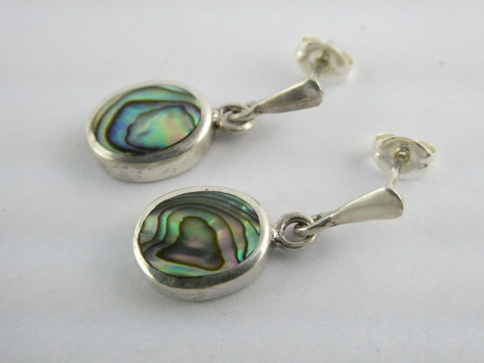 Sterling Silver Abalone Shell Flat Cab Dangling S… - image 5