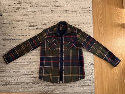 Barbour Cannich Tartan Plaid Cotton Button-Up Overshirt Jacket Size Medium Mens