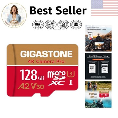 128GB Micro SD Card - A2 V30 Speed, Water & X-Ray Proof, 5  Support