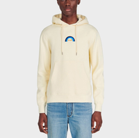 Sandro Paris X Wrangler Herren Hoodie Gelb Bestickt Gr. Xs SHPSW00590