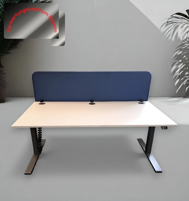 VS Schreibtisch elektr. höhenverstellbar Arbeitsplatz weiß Tisch 160x80 est0125