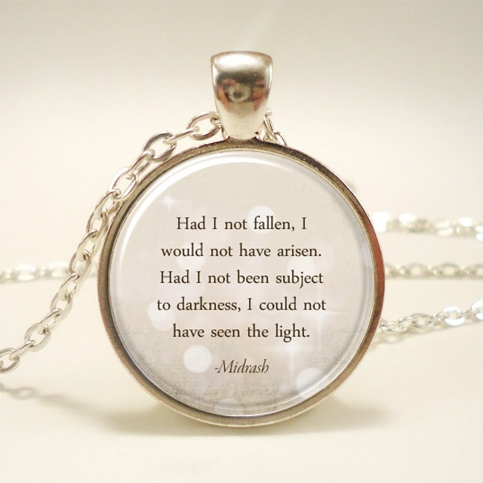 Inspirational Quote Necklace, Midrash Hebrew Jewelry