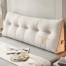 Luxury Bed Reading Headboard 39" Wedge Pillow Bolster Backrest Support Cushion