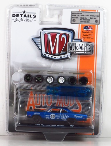 M2 Machines Auto Wheels R05 1969 Plymouth 69 Road Runner Blue 17-05 Diecast 1:64 - Picture 4 of 6