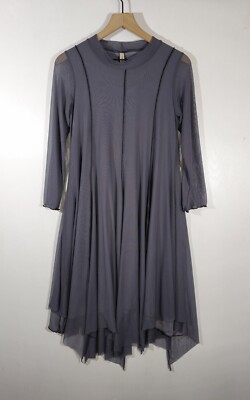 Cynthia Ashby Calliope Midi Dress Flowy Draped Relaxed Gray