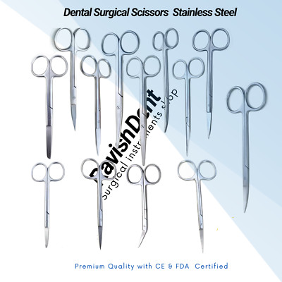 Professional Dental Surgery Scissors Straight & Curved German Stainless Steel