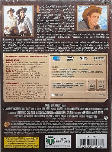 Dvd Il Gigante - Edizione Speciale digipack 2 dischi con James Dean 1956 Nuovo - Imagen 2 de 2