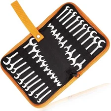 Mini Double Open End Wrench Set Metric and SAE 20 Pcs 4-11mm & 5/32" to 7/16"...