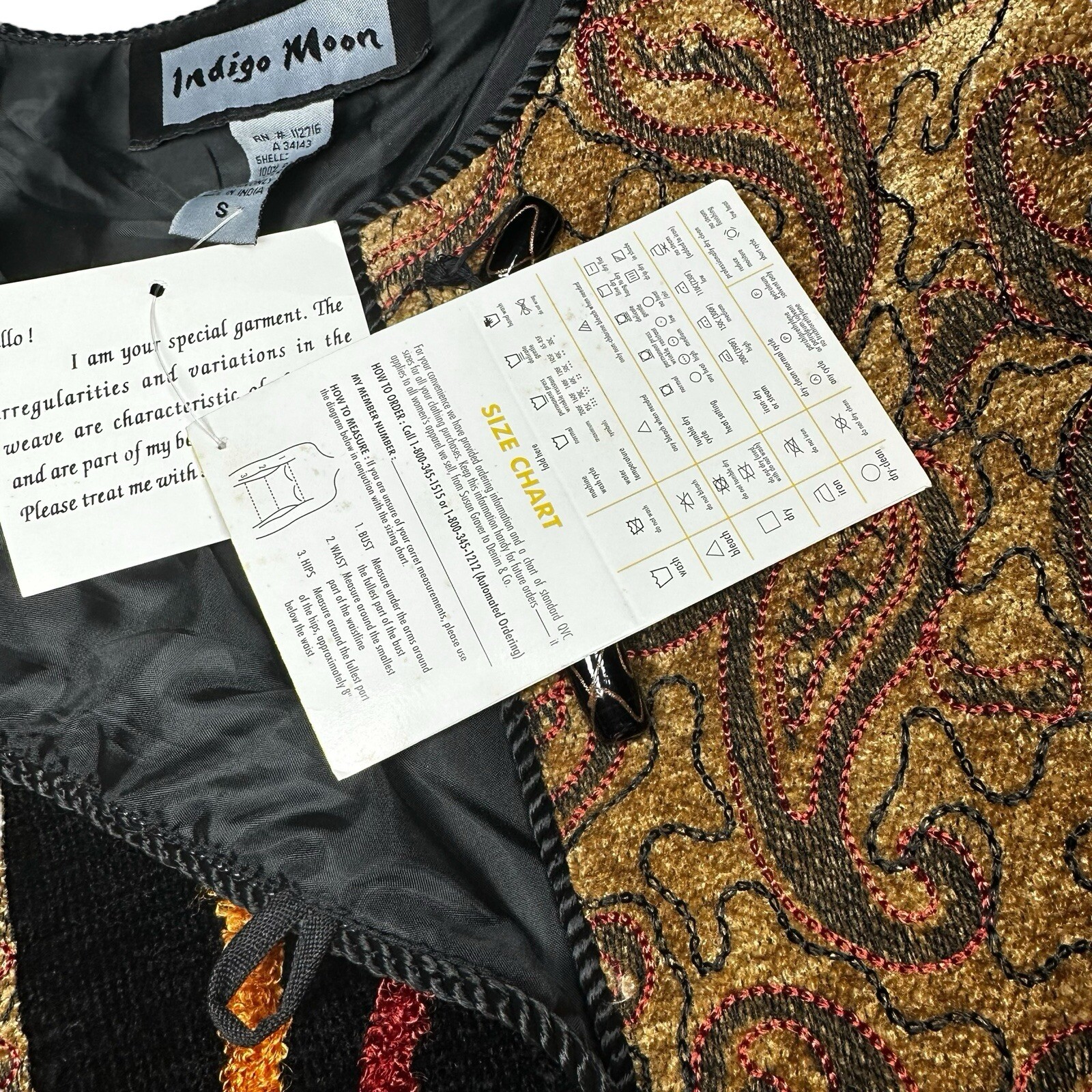 Indigo Moon S Jacket Patchwork Artisan Boho Mixed… - image 5