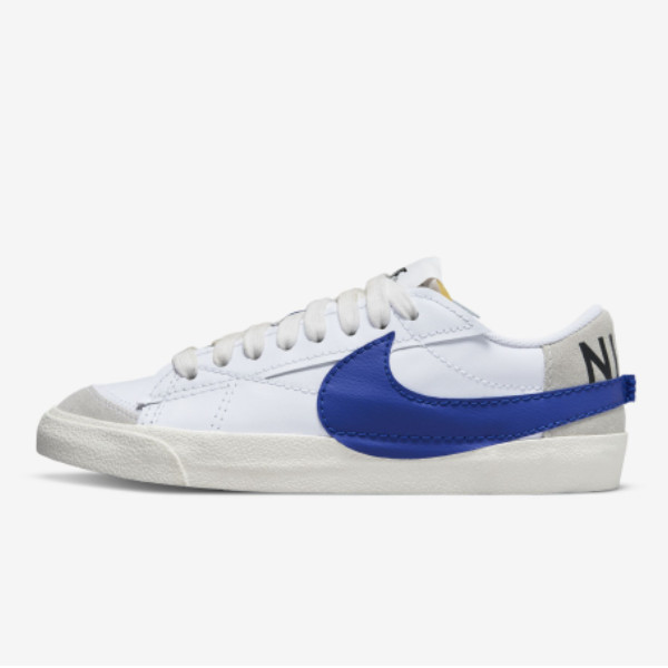 Кроссовки Nike Blazer Low 77 Jumbo, белые, синие - DQ8768, 100 шт., Срочная доставка