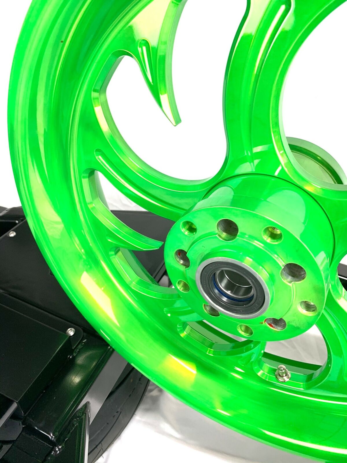 ZX14R 360 FAT TIRE KIT LIME GREEN SHARK TOOTH WHEELS 12-20 KAWASAKI NINJA  ZX14R