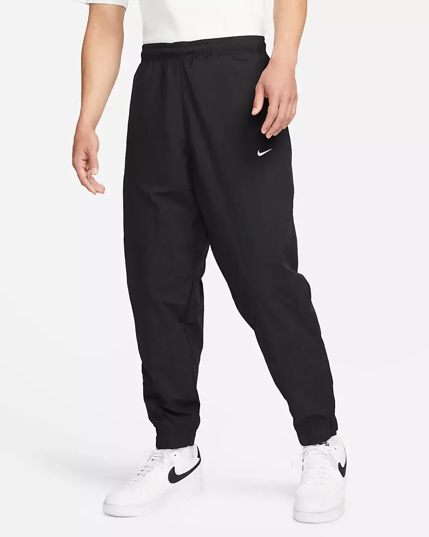 NIKE NRG Single Swoosh Nylon Woven Track Pants DQ6571-010 Black (MEN’S 2XL) XXL