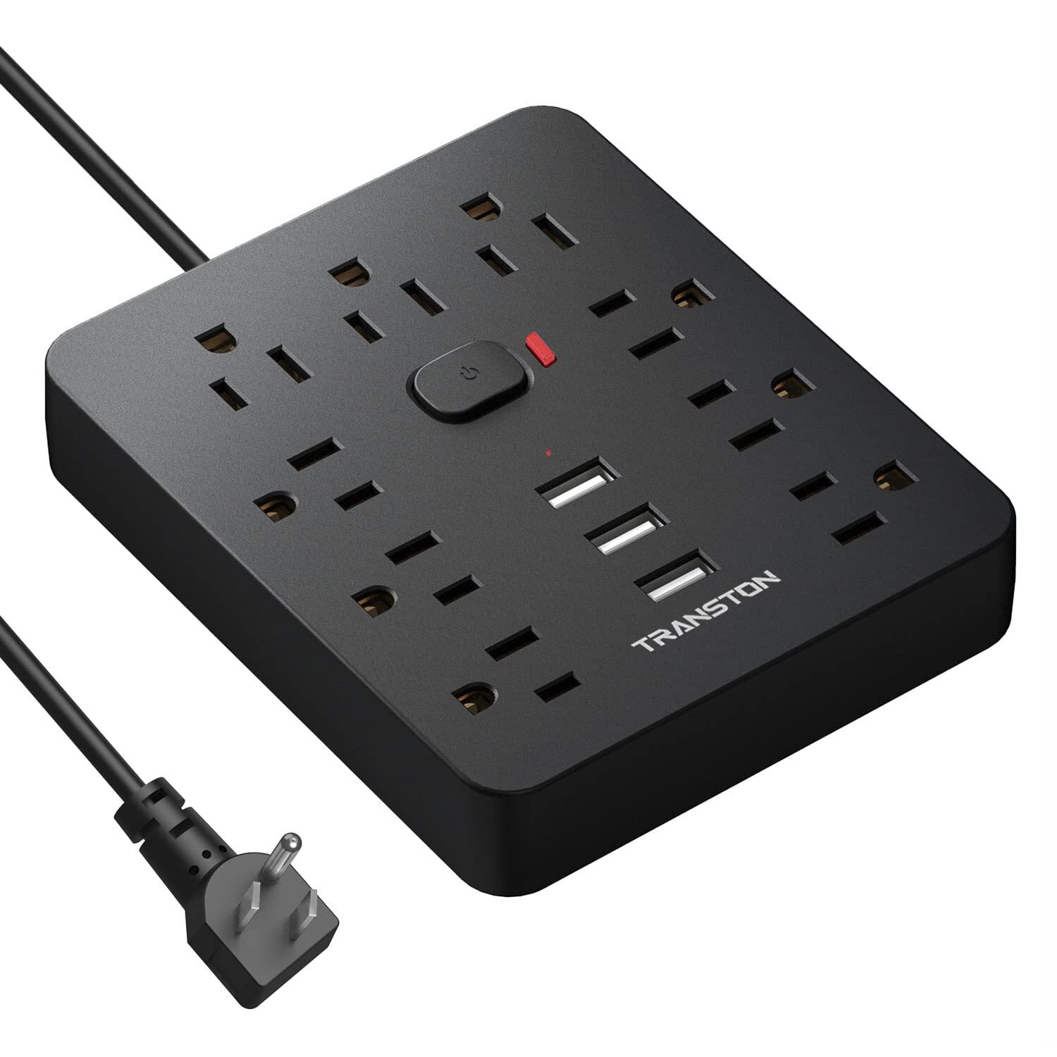 Surge Protector Power Strip with 9 Outlets 3 USB Ports 5ft Extension Cord-image