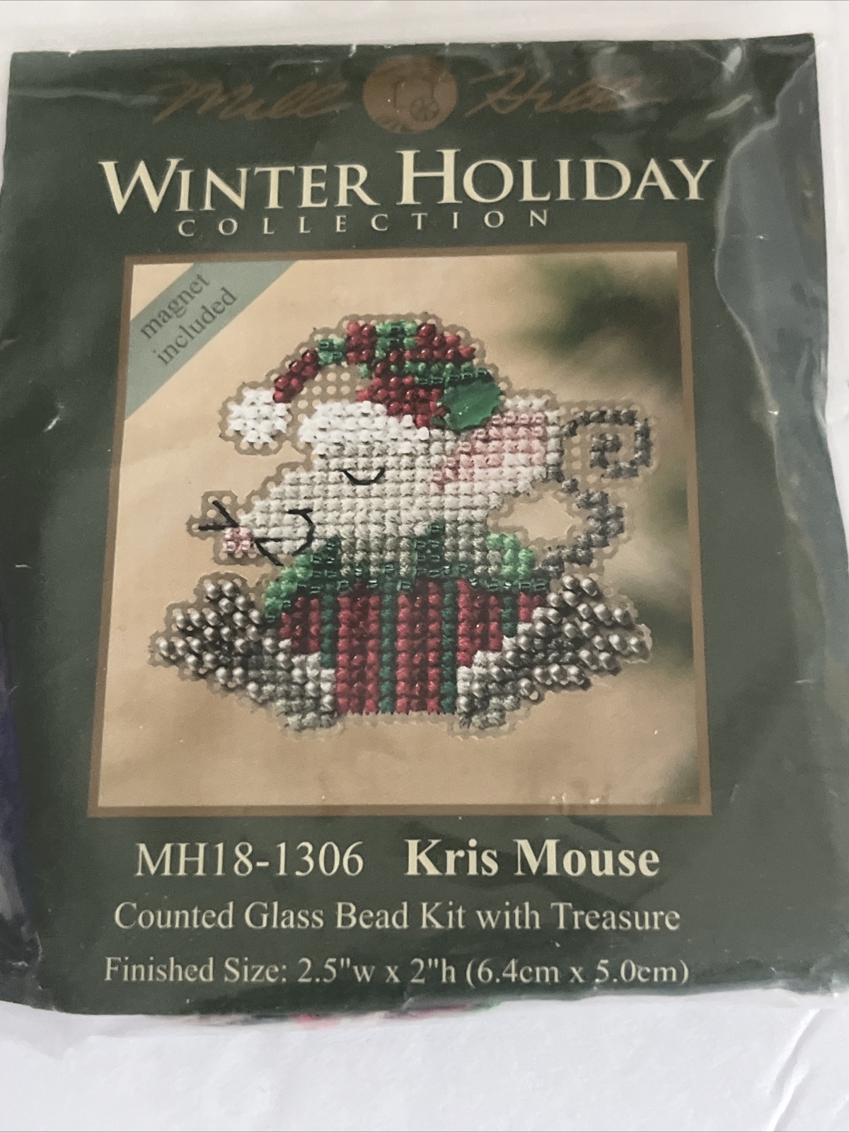 Kris Mouse Beaded Christmas Ornament Kit Mill Hill 2011 Winter Holiday