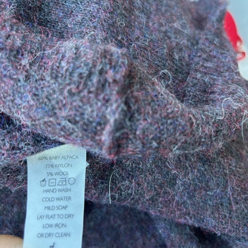 Peruvian Connection Women's XL Purple Baby Alpaca Long Sleeve Sweater Cardigan - Picture 9 of 9